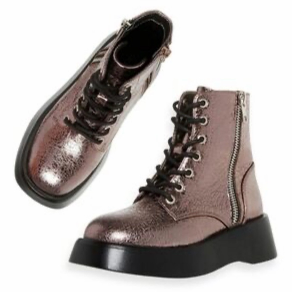 Steve Madden Metallic Lace-Up Boots